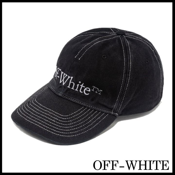 すぐ届く◇OFF-WHITE オフホワイト◇ロゴ刺繍ステッチ キャップ (Off