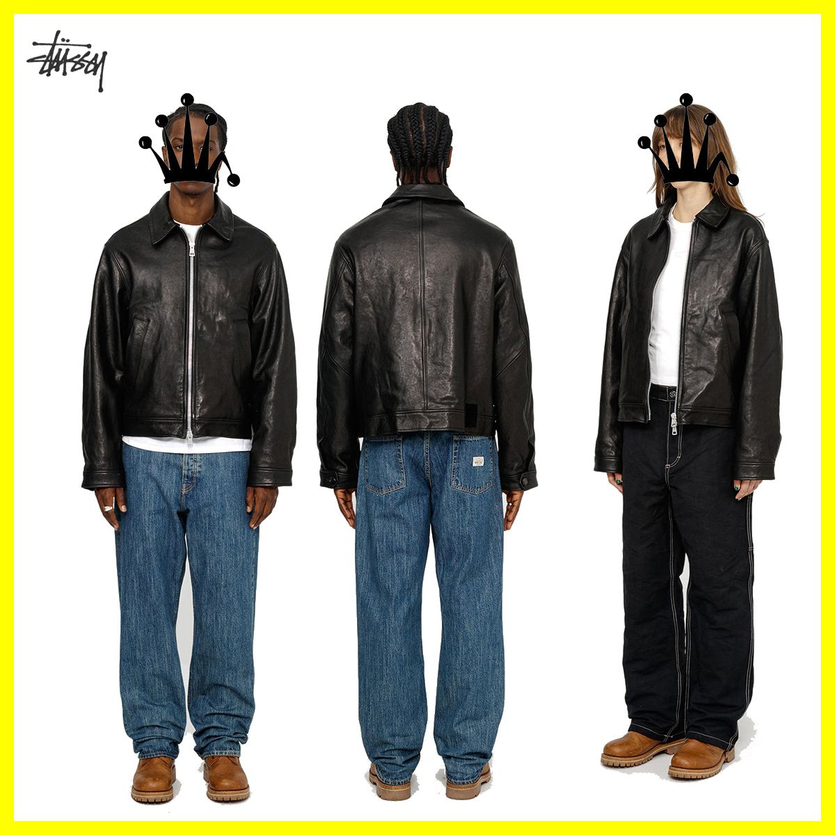 Stussy x Our Legacy Work Shop Blouson Jacket Leather Black (STUSSY
