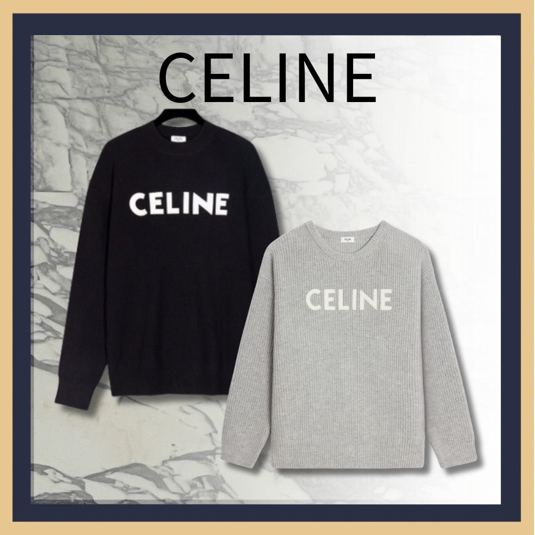 芸能人愛用【CELINE】CELINE ロゴ オーバーサイズ セーター (CELINE