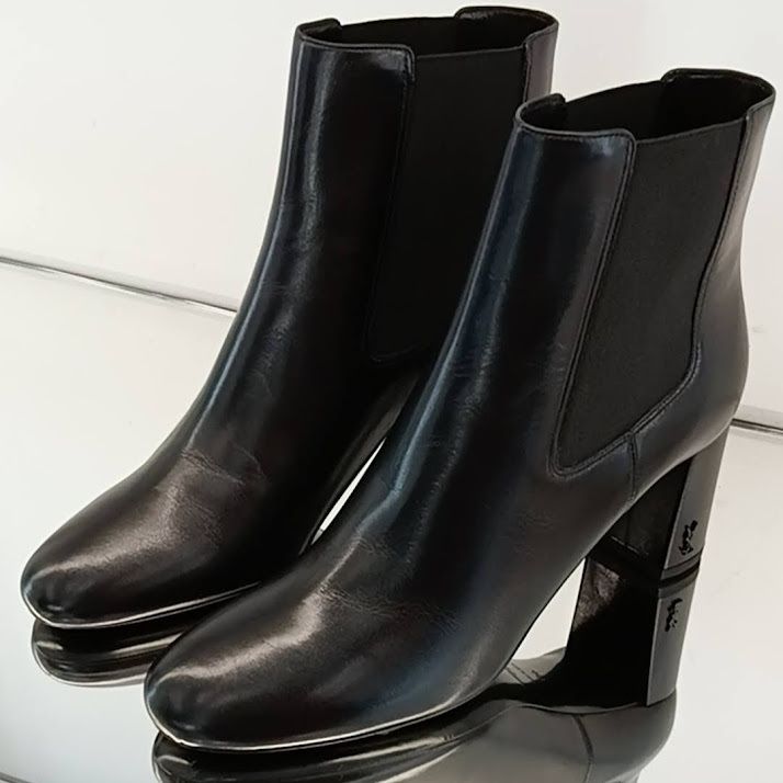 即発!特価!サンローラン サイドゴアブーツ チェルシー YSLロゴ (Saint