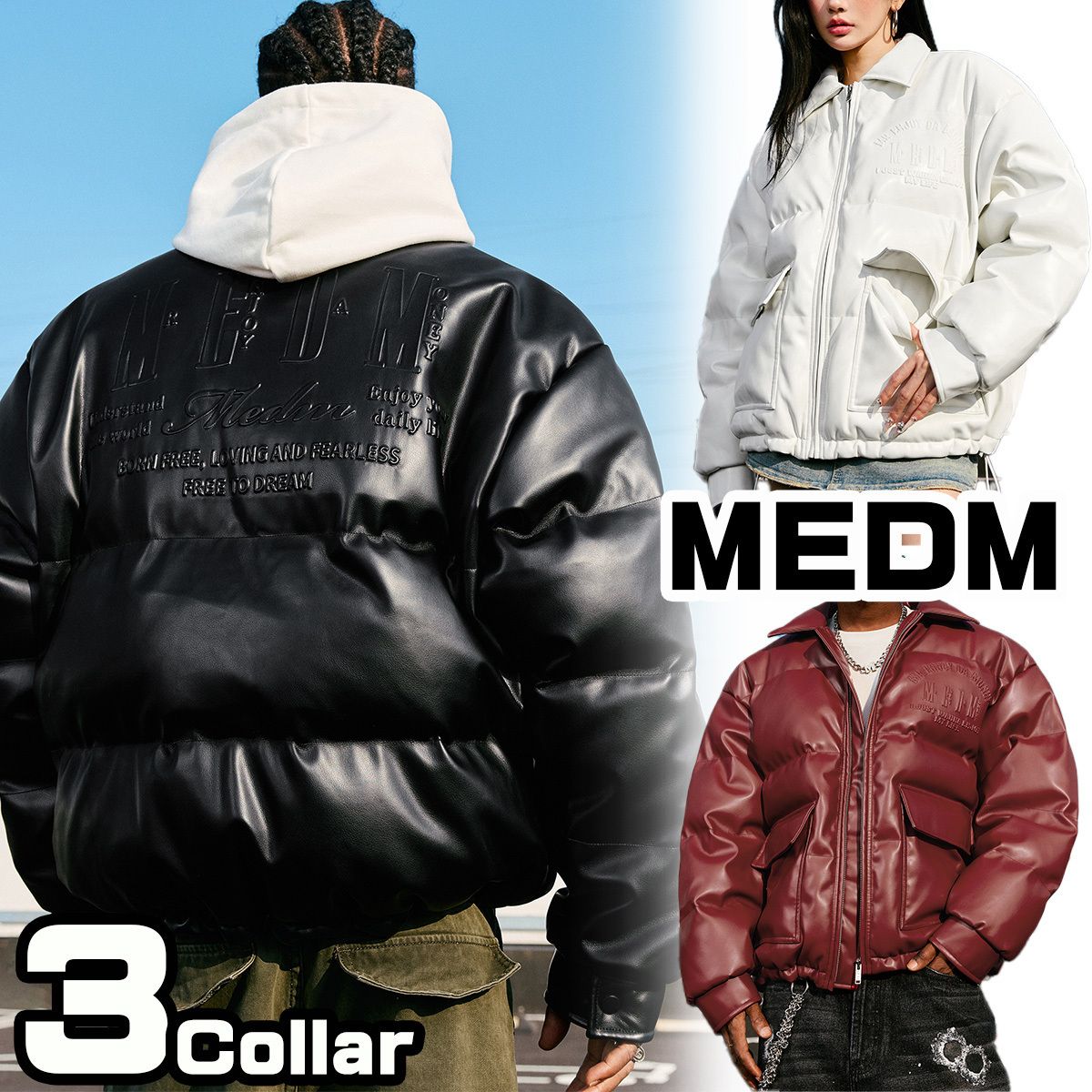 MEDM ミスターエンジョイダマネー レザー ダウン ジャケット (MR