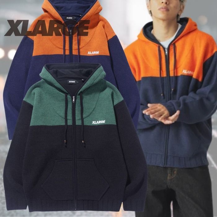 大人気 早い者勝ち XLARGE ZIP UP HOODED KNIT ニット素材 (X-Large