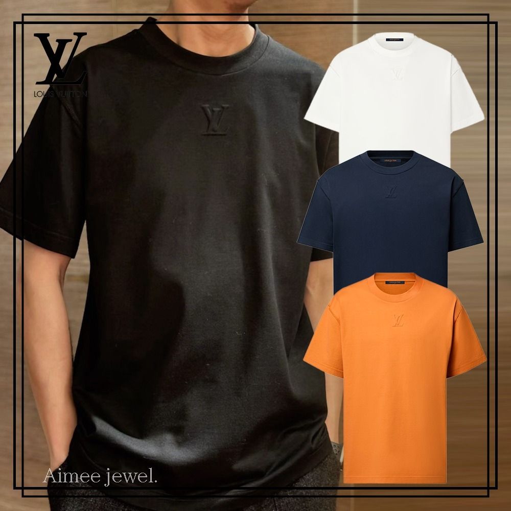 すぐ届く＊国内発送【Louis Vuitton】エンボスLV刺繍 Tシャツ (Louis