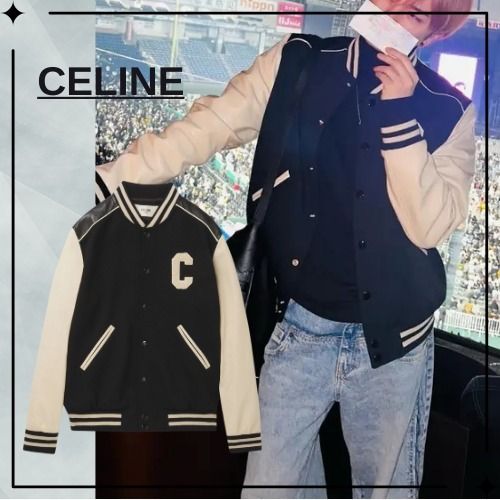 CELINE】中島健人着用* ウール混＆レザー ボンバー ジャケット (CELINE
