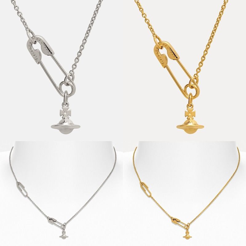☆vivienne westwood☆安全ピン オーブチャーム ネックレス 男女
