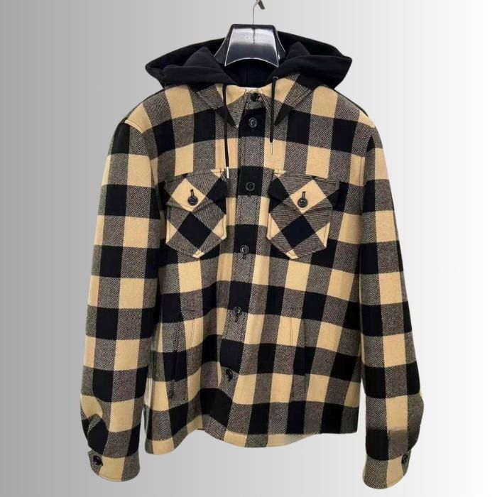 ☆Celine☆フード付き オーバーシャツ チェック / ウール (CELINE