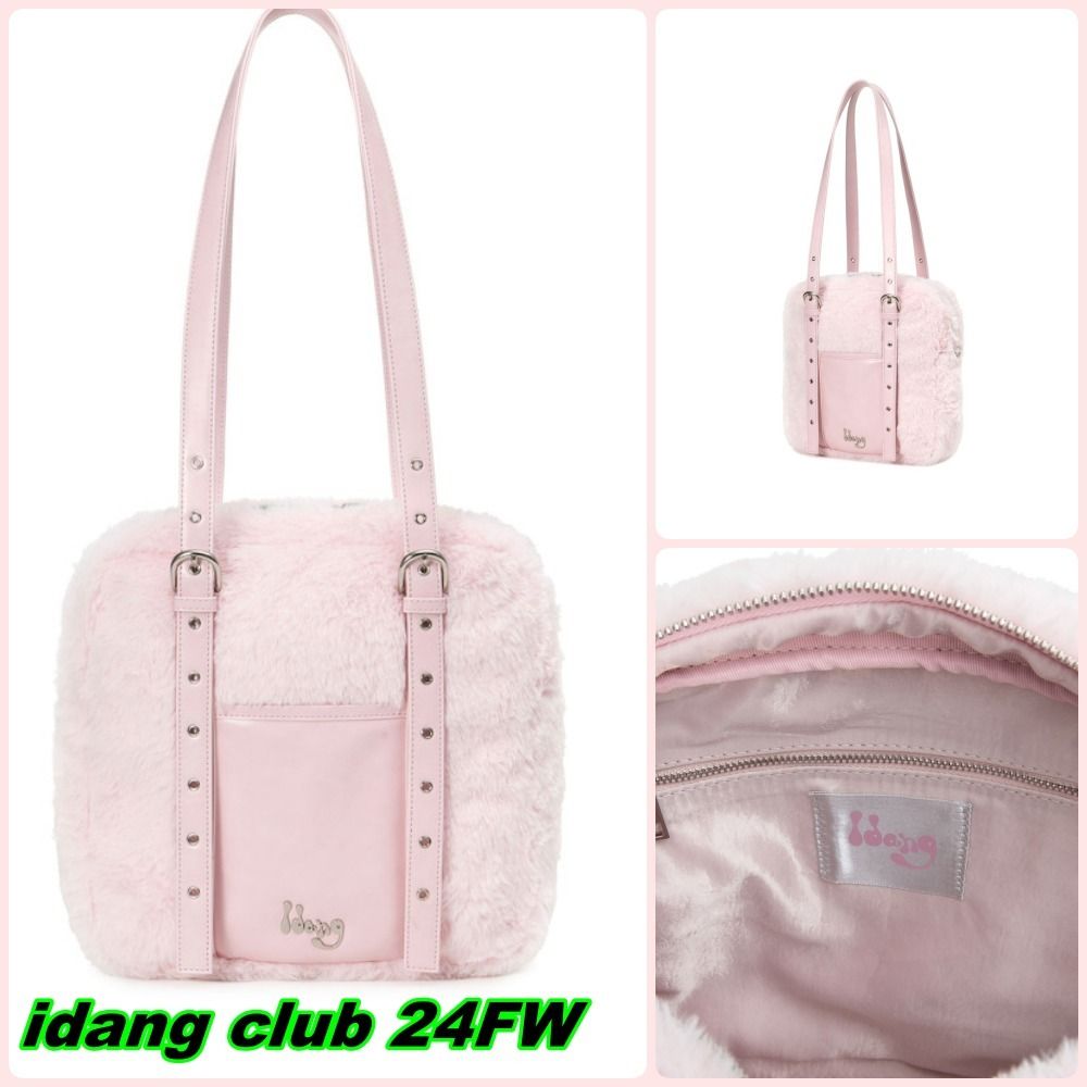 idang club】24fw school bag square (FUR PINK) (idang club