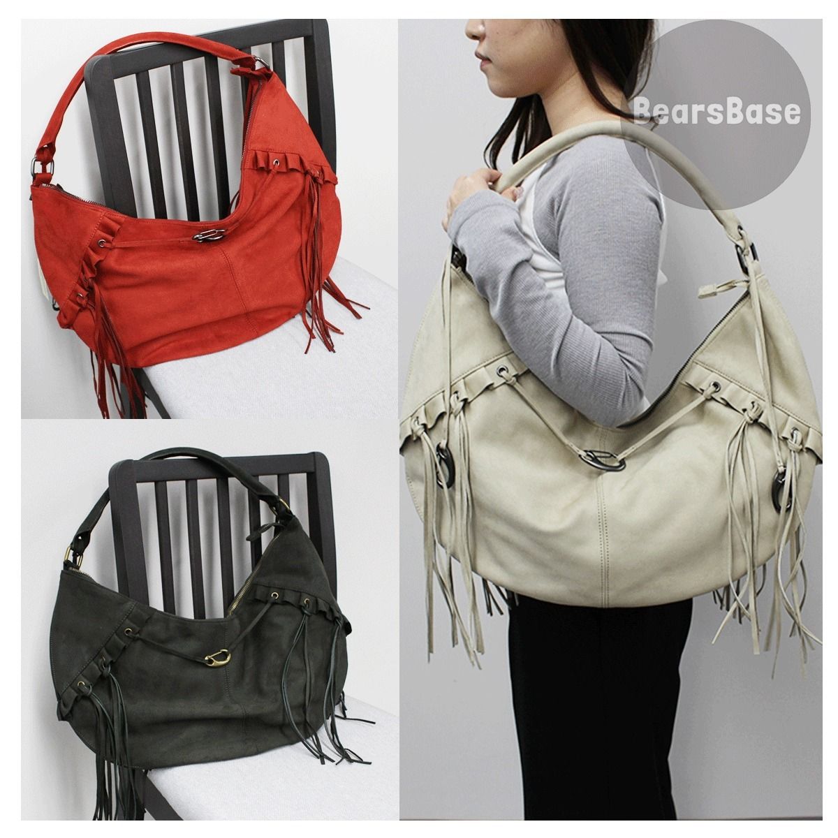 SCULPTOR Faux Suede String Hobo Bag 4BNY278 (SCULPTOR/ショルダー