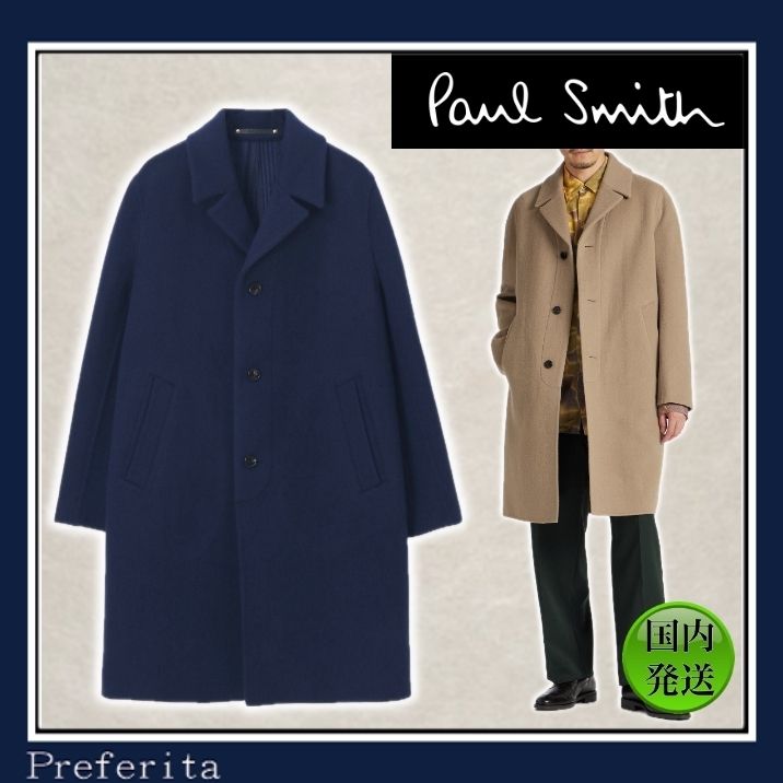 Paul Smith】シグネチャーダブルフェイス ステンカラーコート (Paul