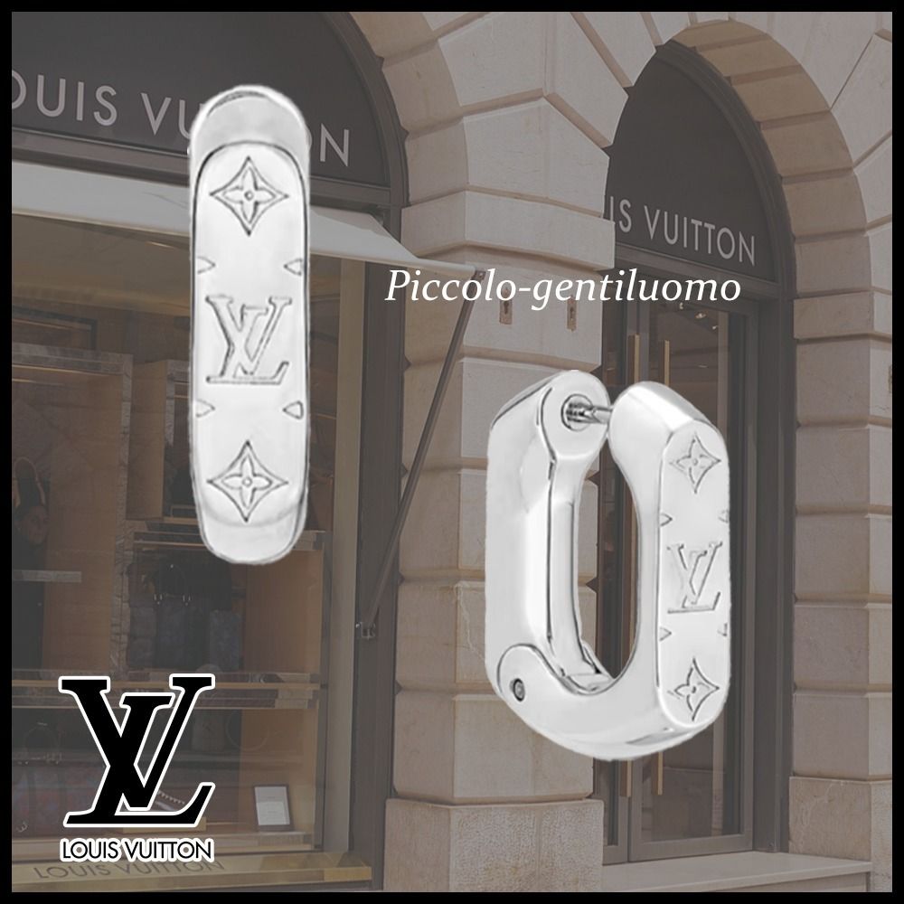 国内発送♪】ルイヴィトン フープピアス・モノグラム チェーン (Louis