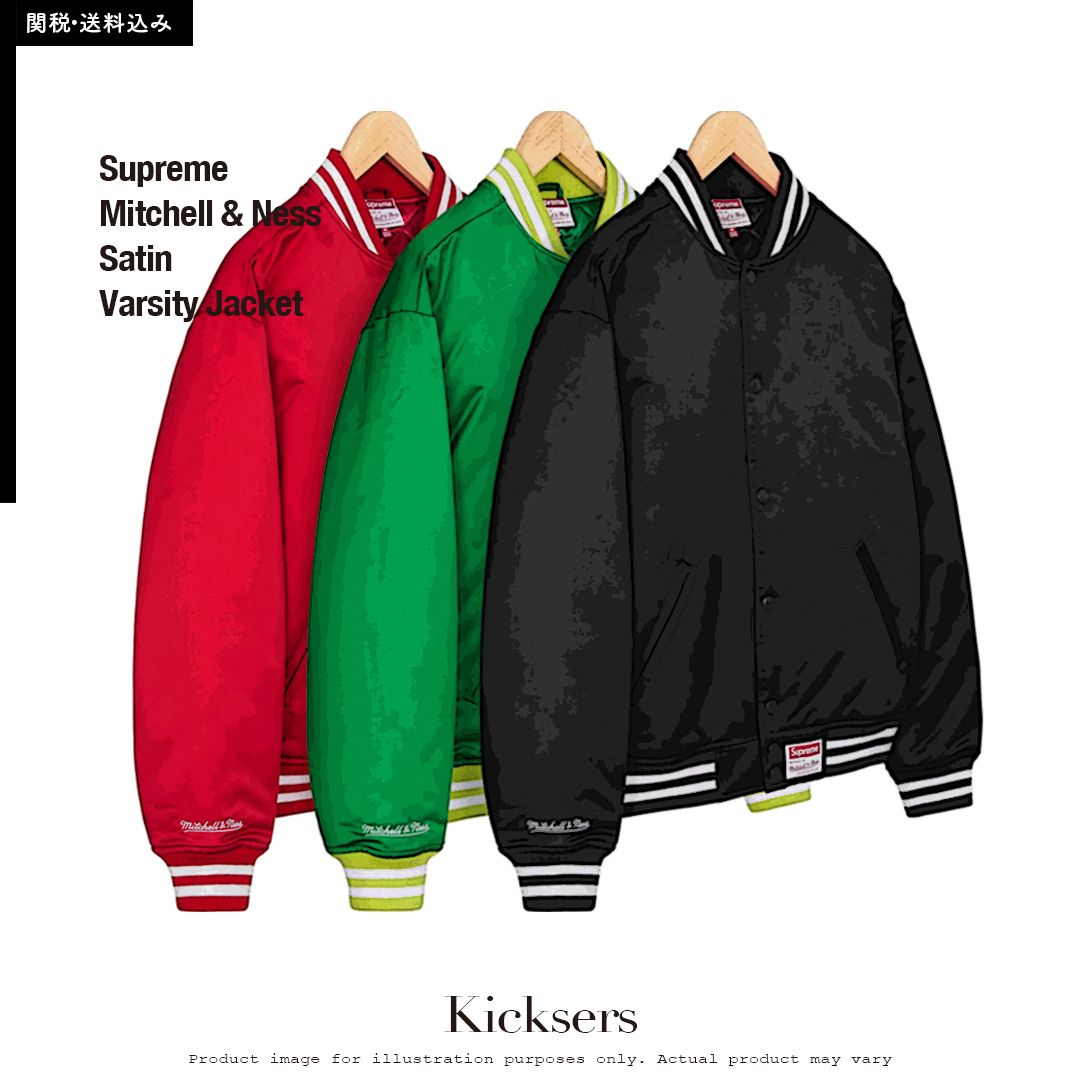Supreme Mitchell & Ness Satin Varsity Jacket スタジャン (Supreme