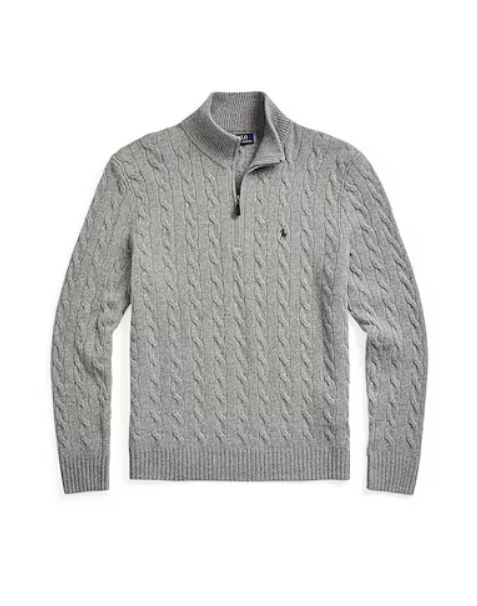 美品♡Polo Ralph Lauren ハーフジップセーター ベージュ グレー｜POLO