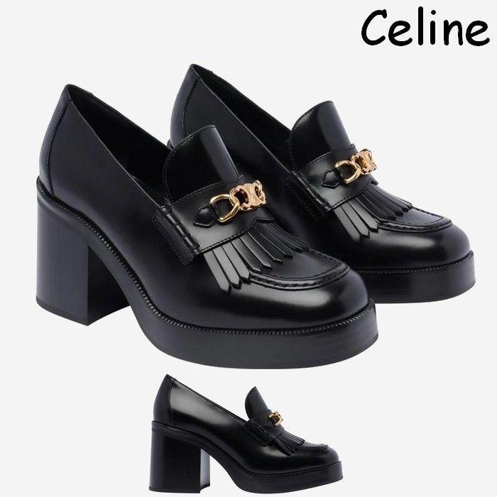CELINE テス ローファー ビット フリンジ ヒール 革靴 *先着SALE