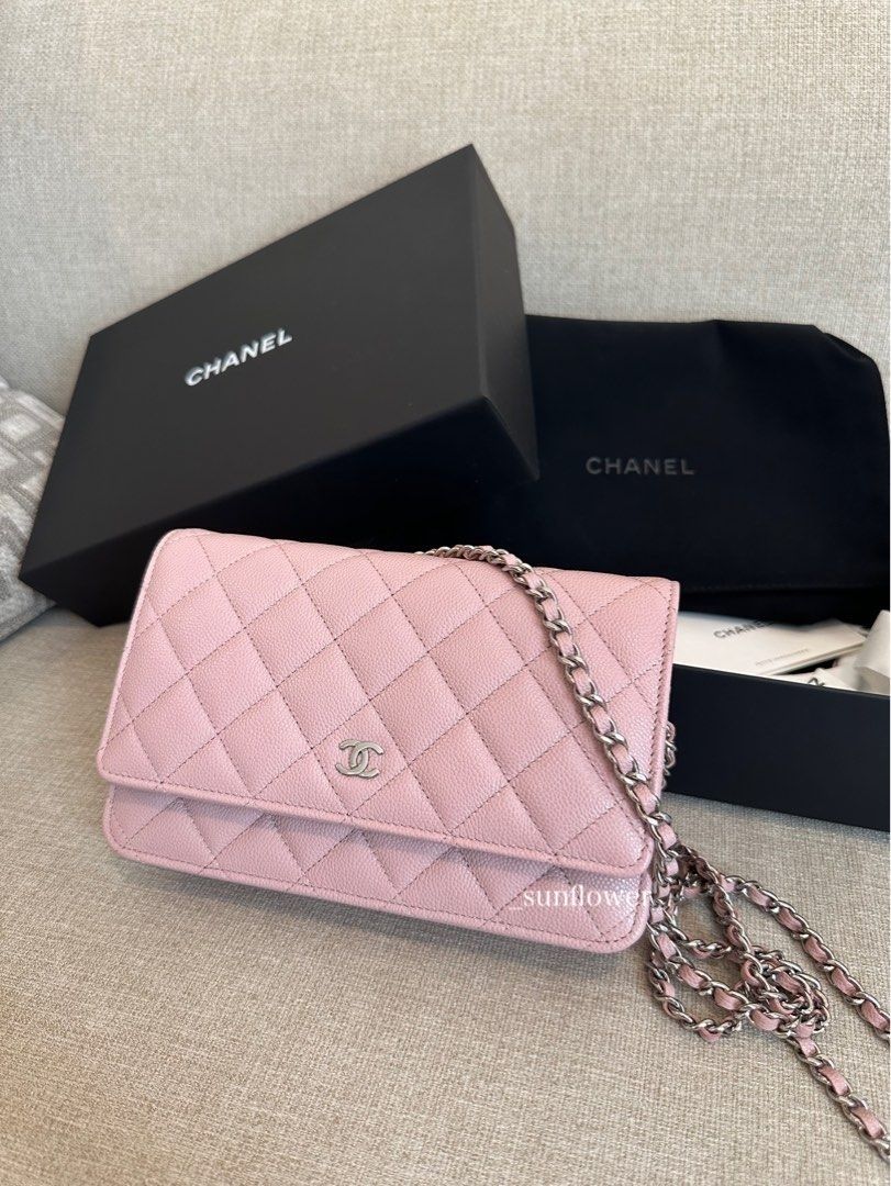 シャネル チェーンウォレット キャビアスキン ピンク (CHANEL