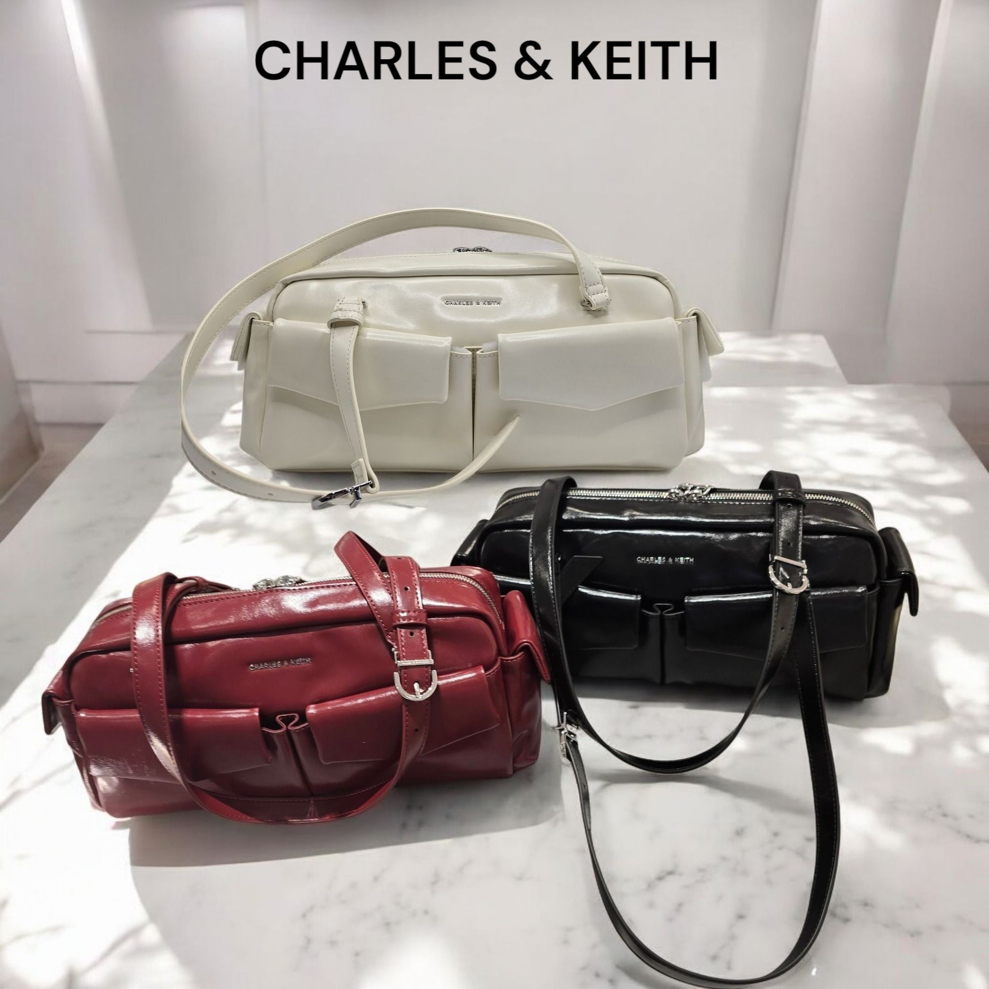 CHARLES & KEITH◇Rachel マルチポケット ショルダーバッグ