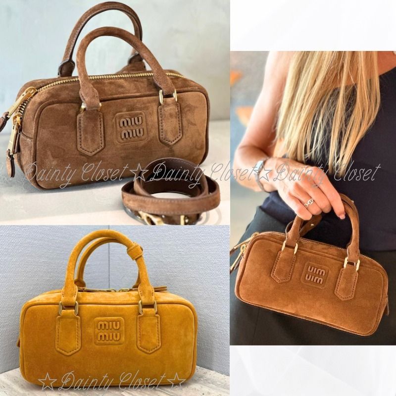 MiuMiu ミュウミュウ Arcadie スエードトップハンドルバッグ (MiuMiu