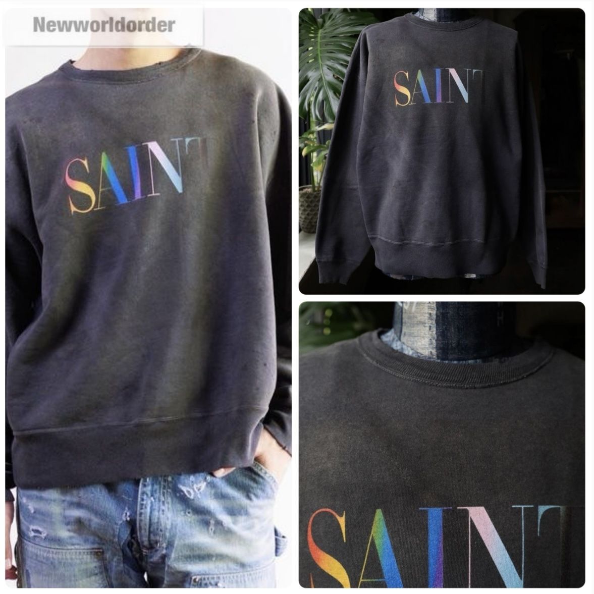 レインボーロゴ】セントマイケル ヴィンテージ加工スウェット (Saint