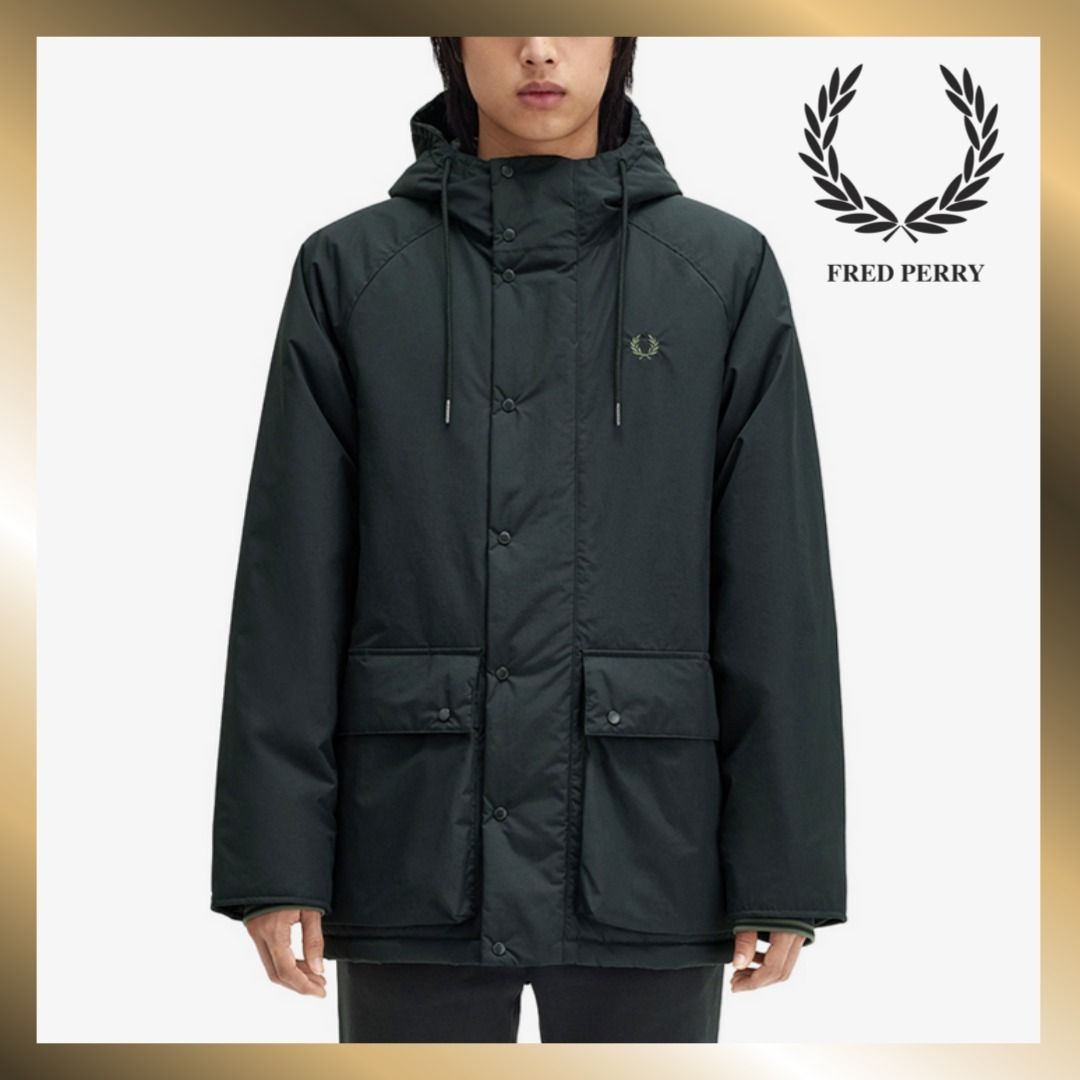 FRED PERRY Sport padded zip-through jacket night green AFPM2 (FRED