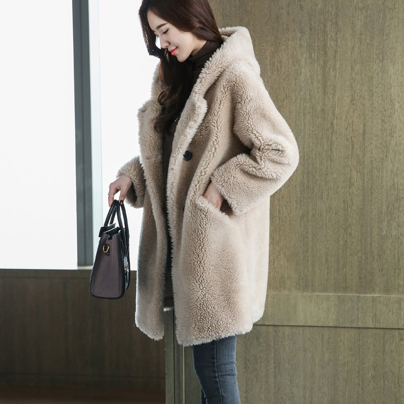 ボア フリース コート フード付き 暖かコート (フリースジャケット