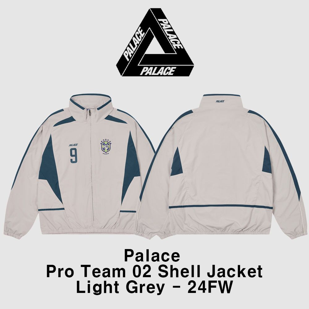 Palace】Pro Team 02 Shell Jacket Light Grey☆大人気 24FW☆ (Palace