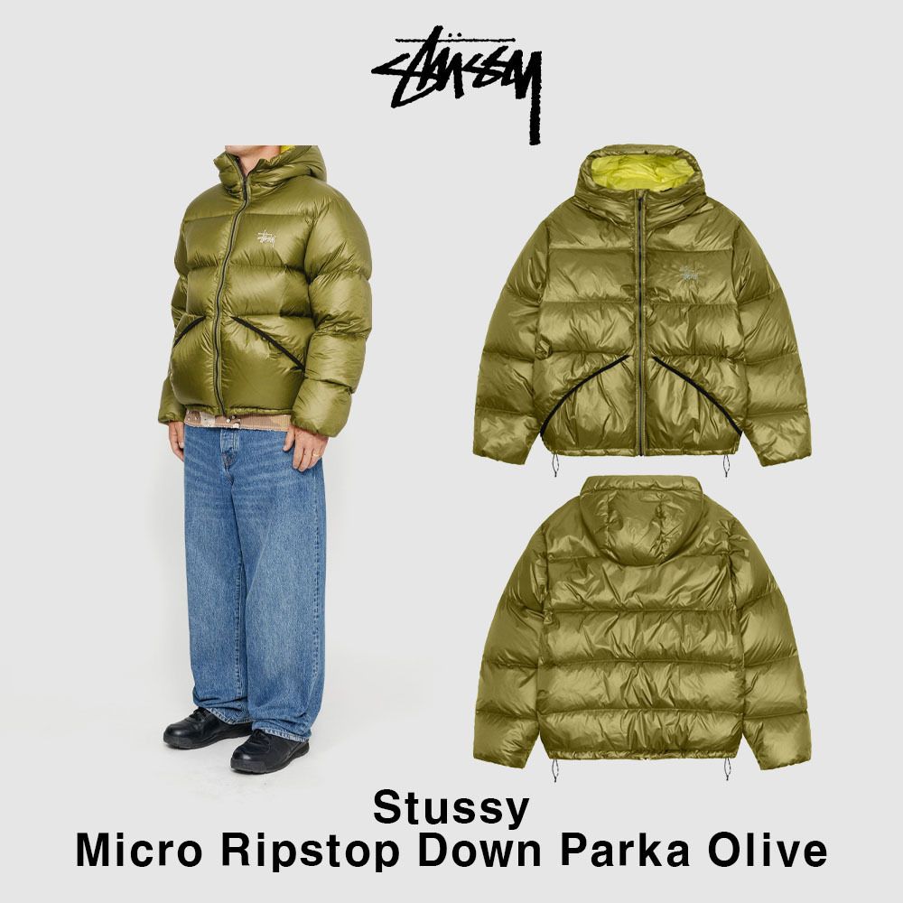 ステューシー】Stussy Micro Ripstop Down Parka Olive XS~XXL (STUSSY