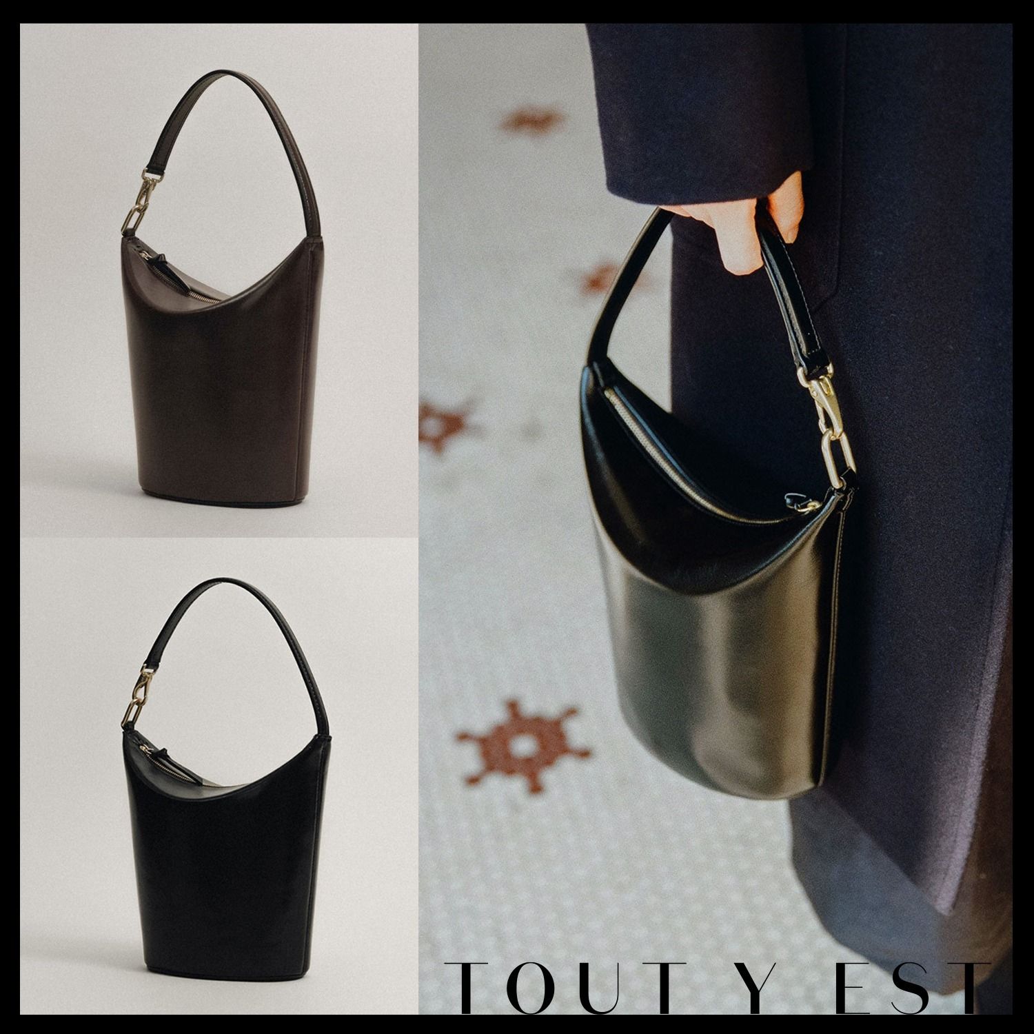 TOUT Y EST】トゥティエ SAC TONNEAU MINI ☆韓国人気☆追跡付 (TOUT Y