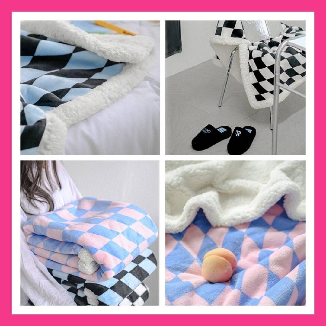 韓国 ひざ掛け ブランケット マイクロファイバー 65×100㎝ (mix&match