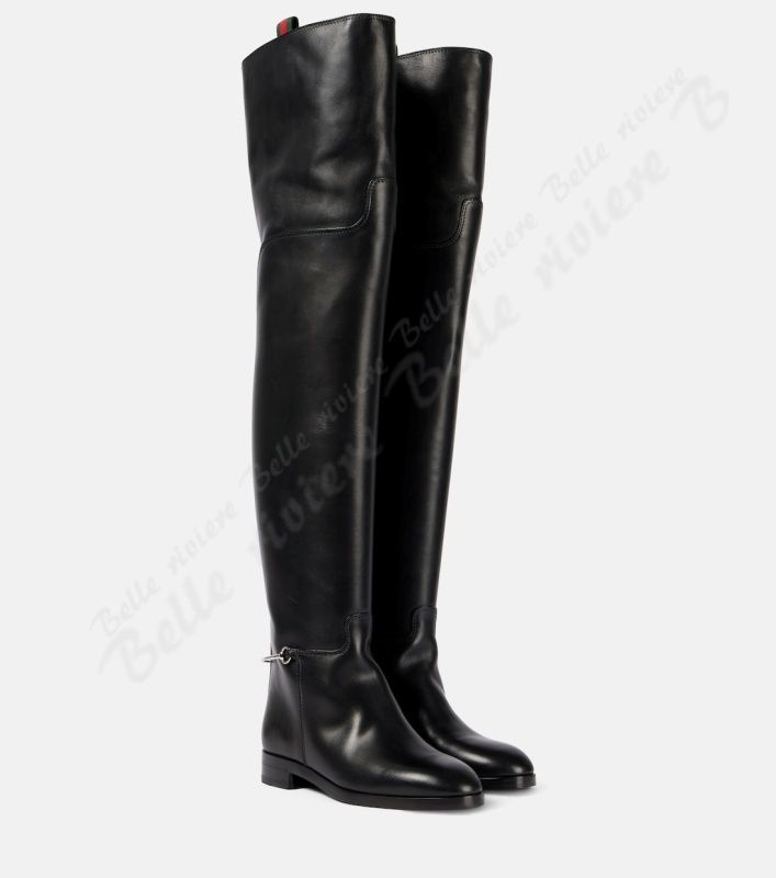 24AW new/GUCCI ホースビットレザーニーハイブーツ Boots Black (GUCCI