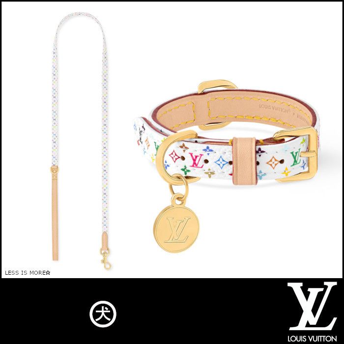 ルイヴィトン】LV x TM モノグラム ドッグ リード ＆ 首輪 XS (Louis
