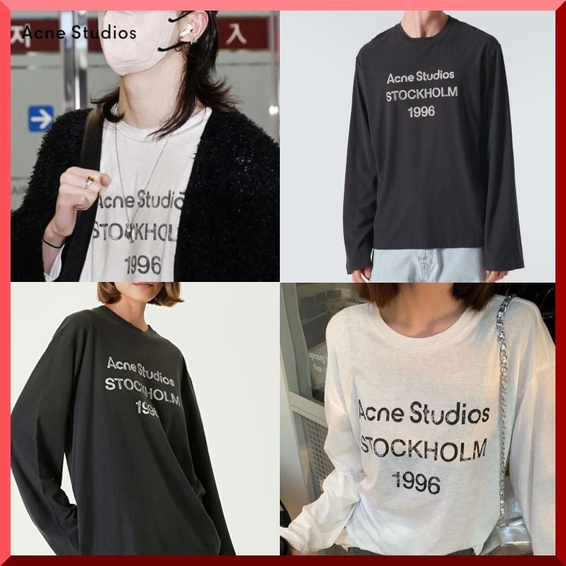 StrayKidsヒョンジン着用【Acne Studios】ロゴ ロンT 関/送込み (Acne