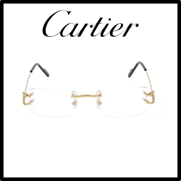 Cartier】レクタングル リムレス メガネ ☆関税送料込み☆ (Cartier