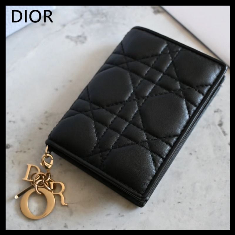 シンプル♪【DIOR】Lady Dior Bloom カードホルダー (Dior/折りたたみ
