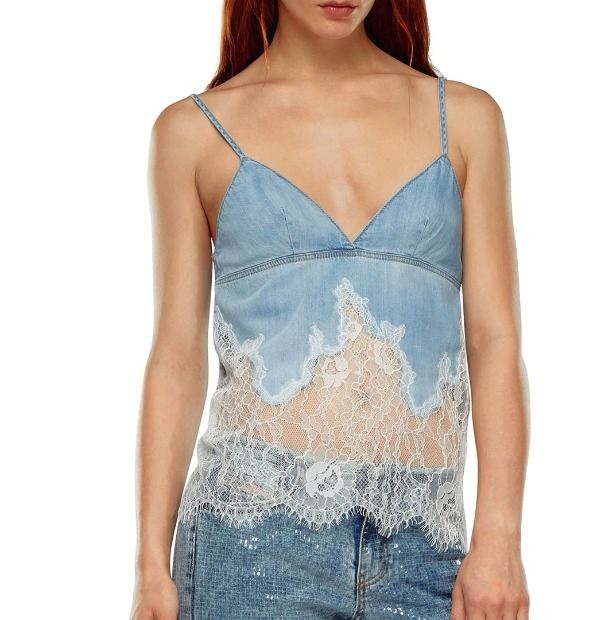 DIESEL キャミソール デニム レース トップス ディーゼル (DIESEL