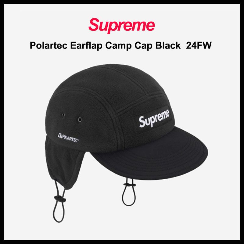 SUPREME】POLARTEC EARFLAP CAMP CAP BLACK 24FW (Supreme/キャップ