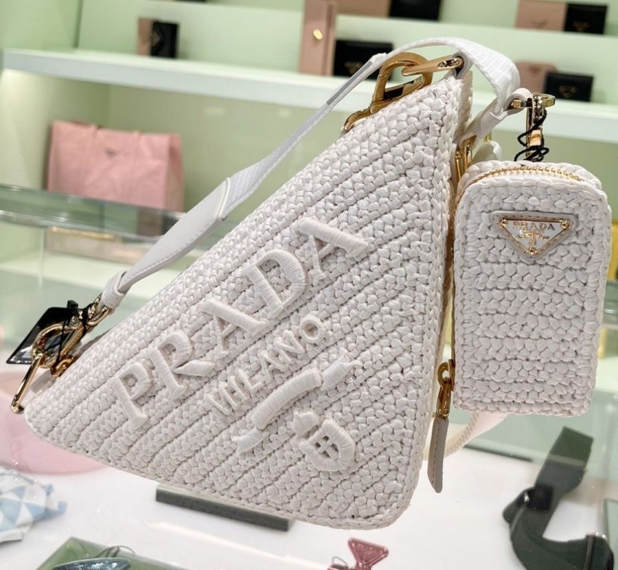 セール】プラダ☆トライアングル ラフィアバッグ☆1BH190 2A2T (PRADA