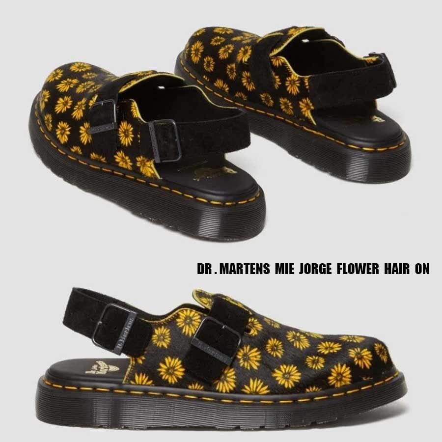 Dr Martens☆MIE JORGE FLOWER HAIR ON 花柄 バックル ミュール (Dr