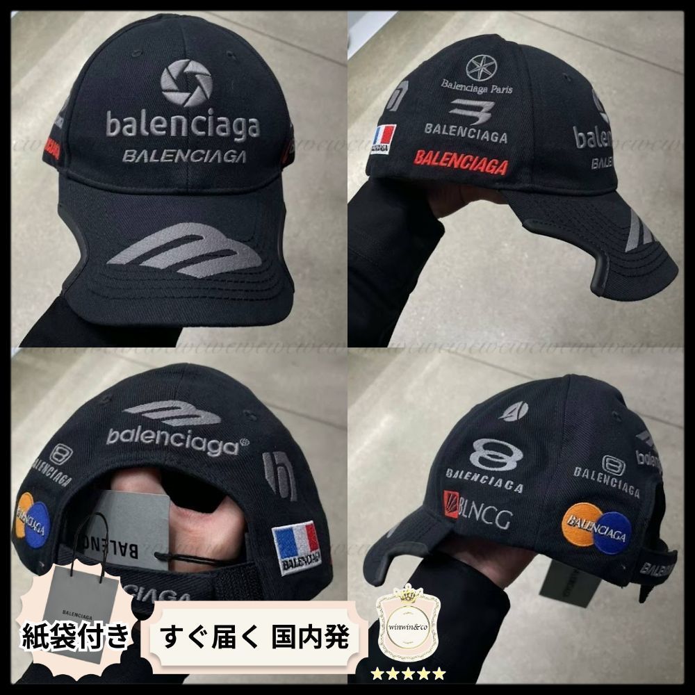 完売必至】バレンシアガ□キャップ レーシングデザイン (BALENCIAGA