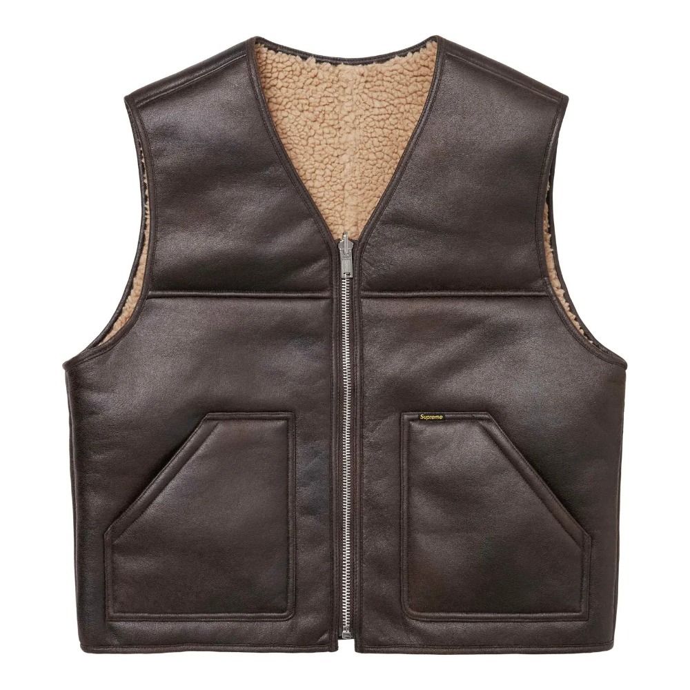 Supreme】Reversible Faux Shearling Vest☆Brown☆24FW☆ (Supreme