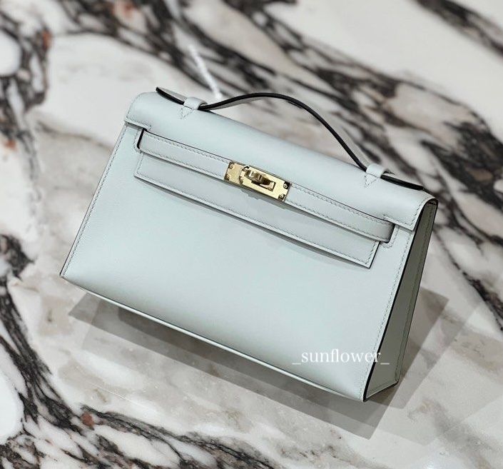 エルメス ポシェットケリー グリプラチナ/G金具 (HERMES/ハンドバッグ