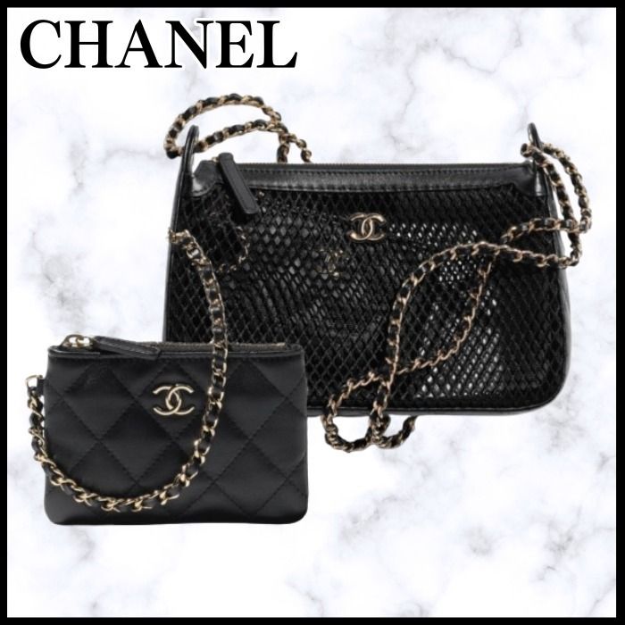 ポーチ付◇涼やかなメッシュ♪◇CHANEL メッシュ バッグ (CHANEL