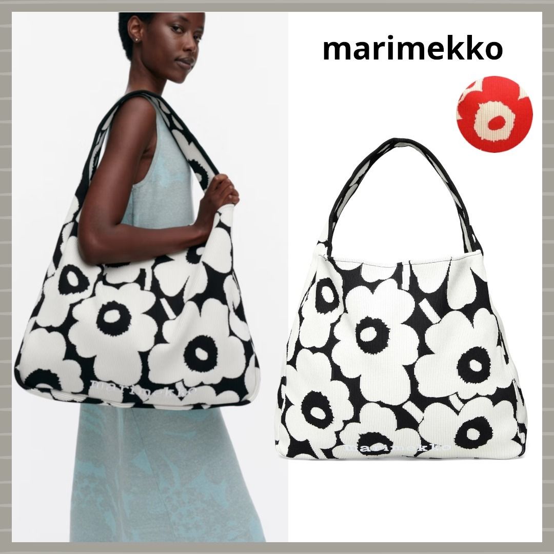 marimekko】ニット バッグ ラージ Unikko ショルダーバッグ (marimekko