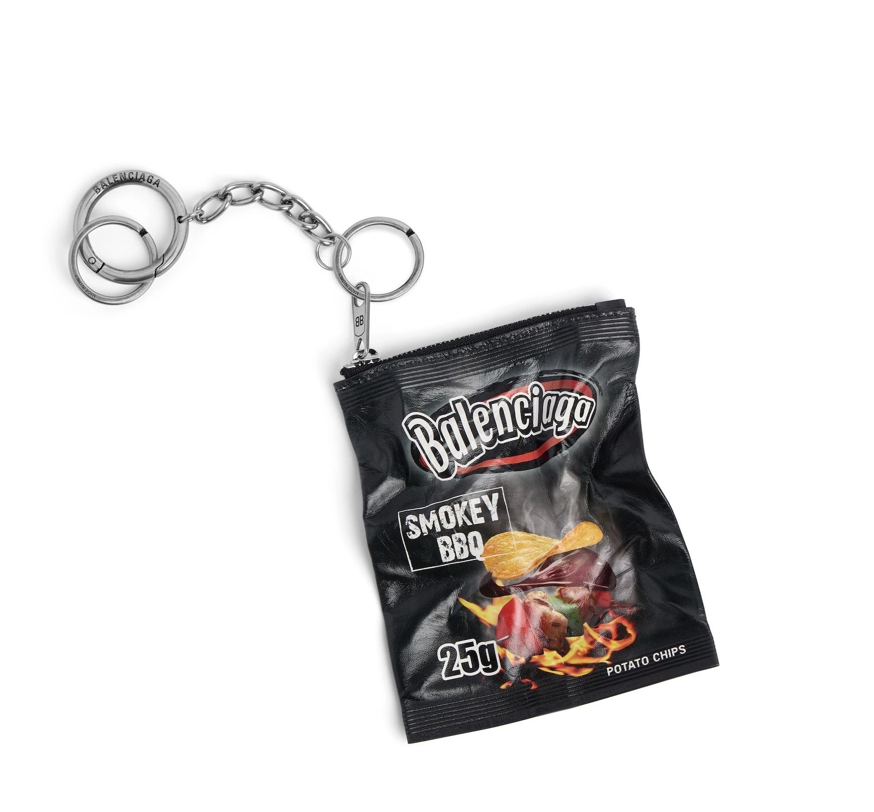 25SS BALENCIAGA CHIPS キーリング チャーム レザー ロゴ (BALENCIAGA