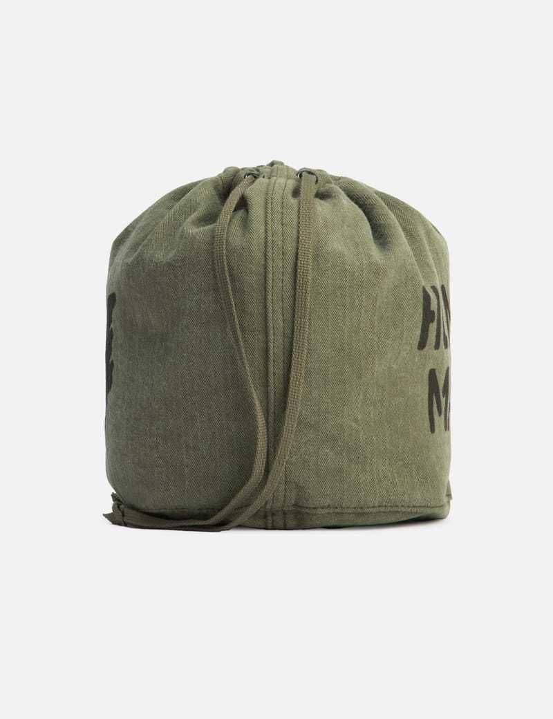 関税送料込【HUMAN MADE】DRAWSTRING BAG☆オリーブドラブ 巾着 (HUMAN