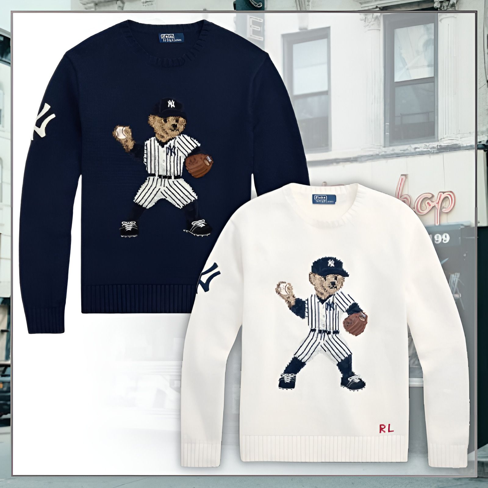 ポロベア【PRL】ポロラルフローレン x MLB ヤンキース セーター (POLO