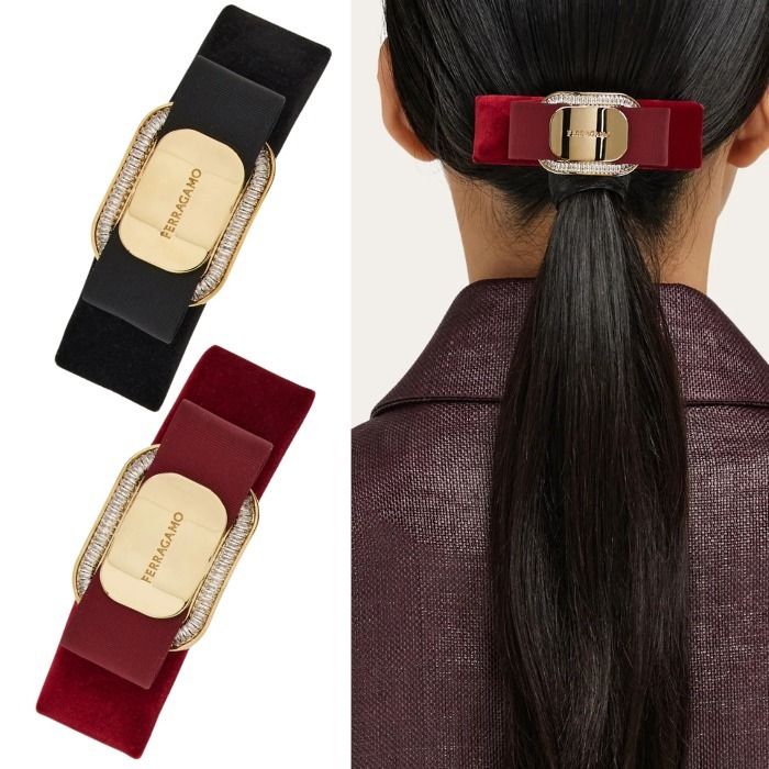 上品 すぐ届く【フェラガモ】バレッタ ゴールド 通年で使える