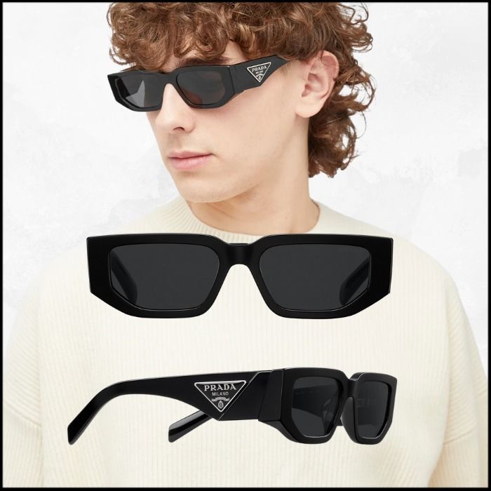 送料関税込み PRADA 三角形 トライアングル ロゴ入り サングラス