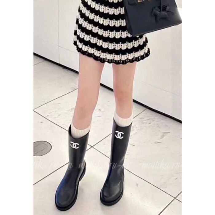 ジェニー着用☆【CHANEL】シャネル CCマーク レインブーツ (CHANEL