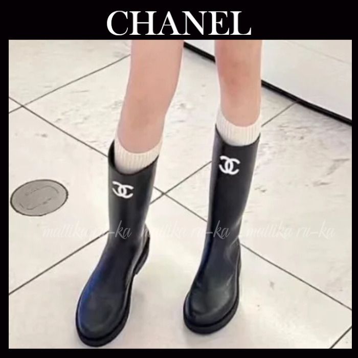 ジェニー着用☆【CHANEL】シャネル CCマーク レインブーツ (CHANEL