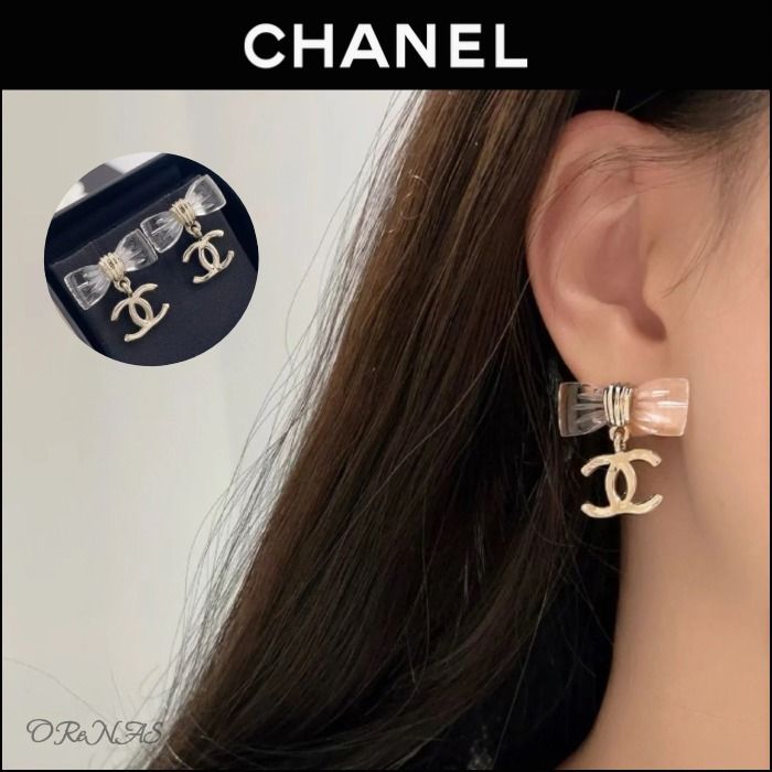 リボンが可愛い】CHANEL クリアリボン ピアス (CHANEL/ピアス) ABF527