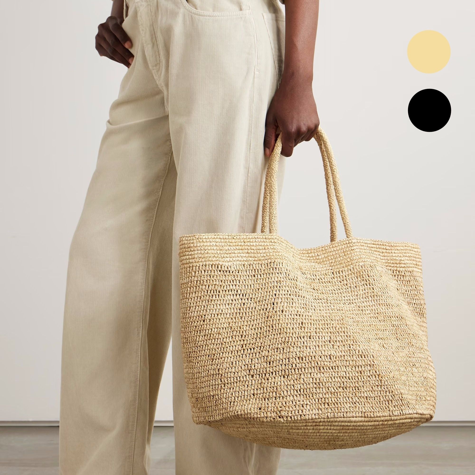 即納OK】THE ROW Oregon ラフィア製バッグ レザーポーチ付き (The Row